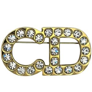 Christian Dior Crystal CD Brooch
